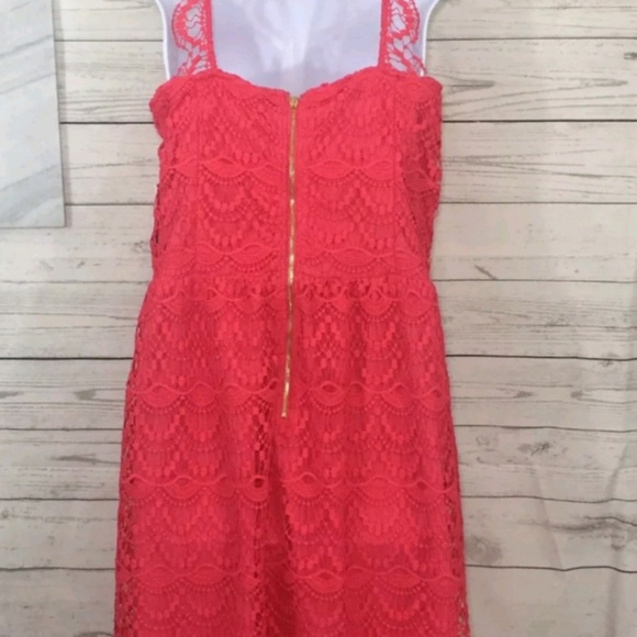NWT Kensie Dress Coral Halter Crochet Lace - Picture 4 of 7